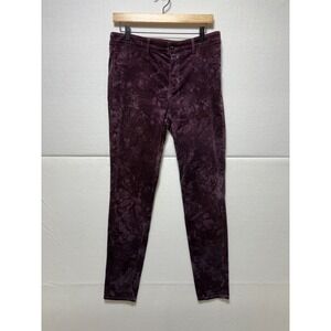 J. Brand Women's Mid Rise Skinny Velvet Pant Crystal Augergine Size 31